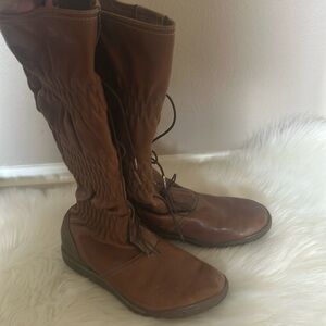 Sorel Women's Firenzy Tall Leather Boots Tobacco Slouch Scrunch US 7.5